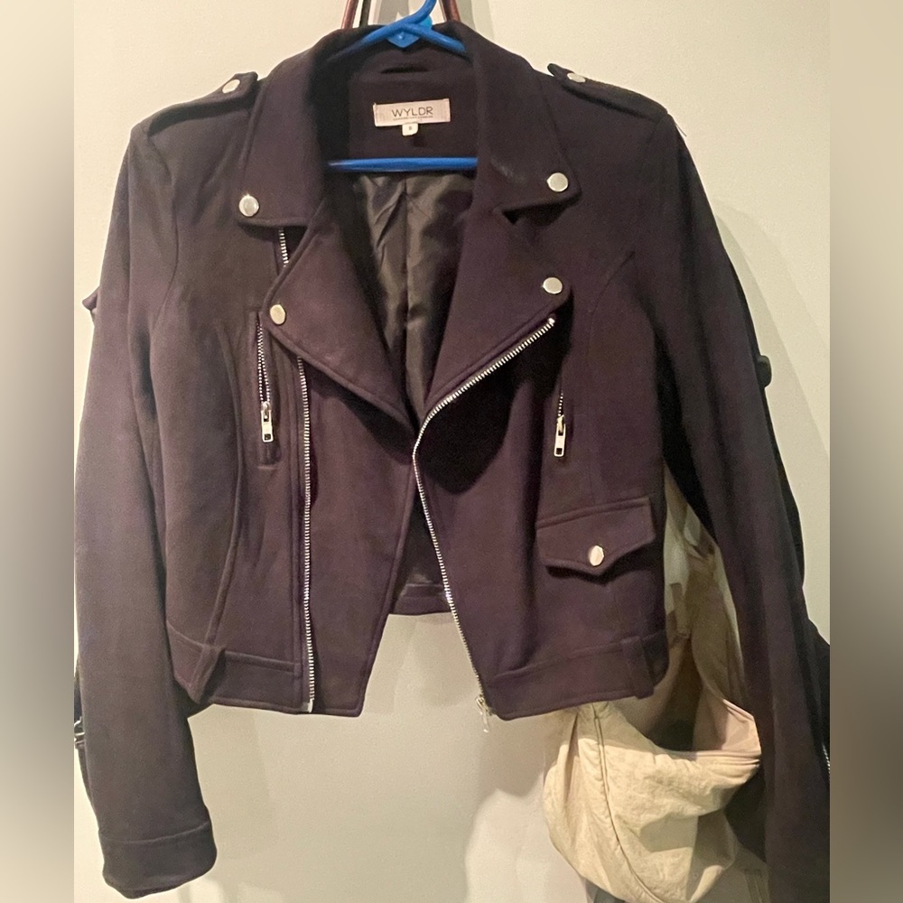 Suede biker jacket